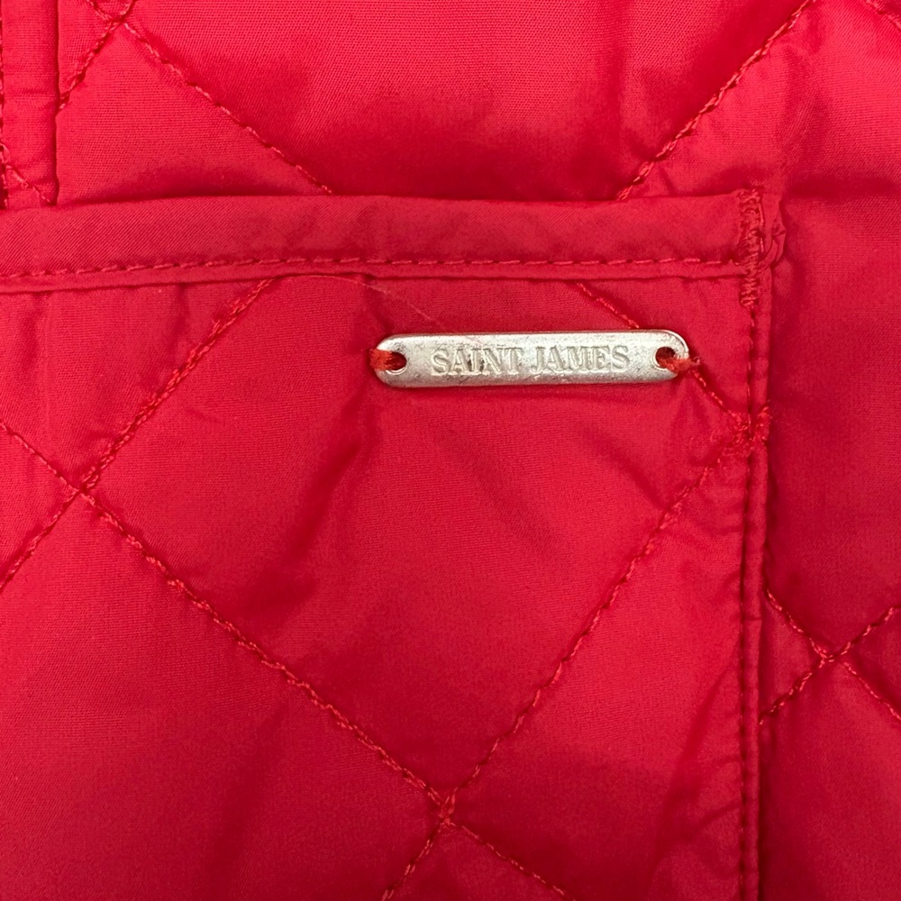 Saint James Red and Navy Striped Interior Quilted Jacket - Picture 4 of 6